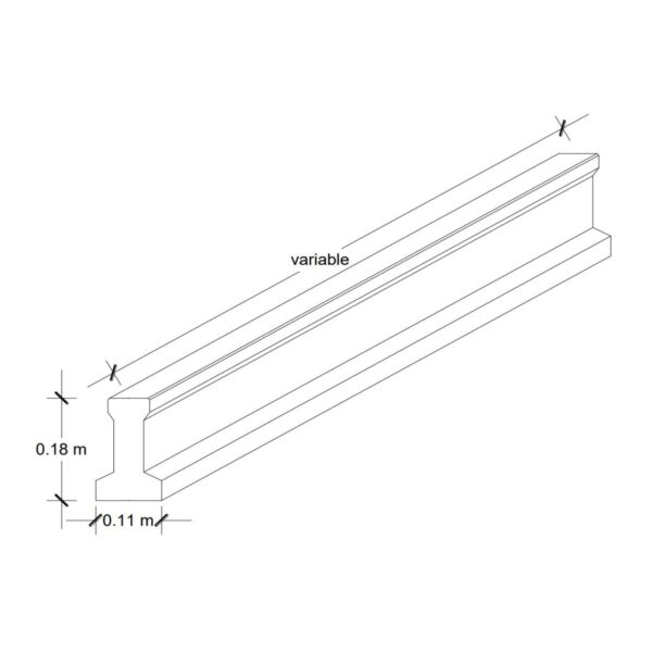 Vigueta pretensada y extruida 0.18